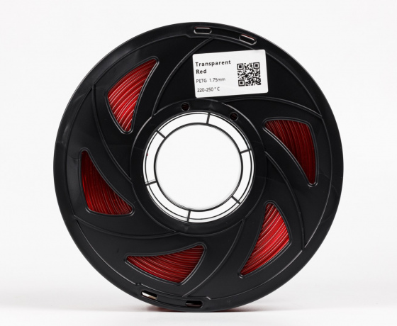 Фото 3 - PETG Напівпрозорий Червоний 1кг | 1.75мм | 330м