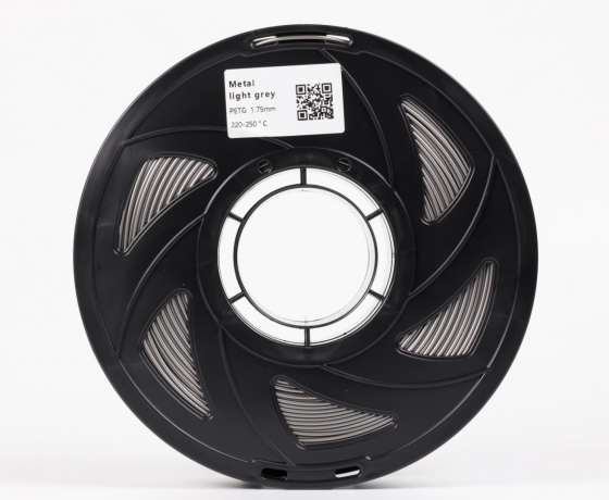 Фото 4 - Світло-Сірий Металік PETG пластик для 3D принтера | PETG Filament Metal light grey 1кг | 1.75мм | 330м